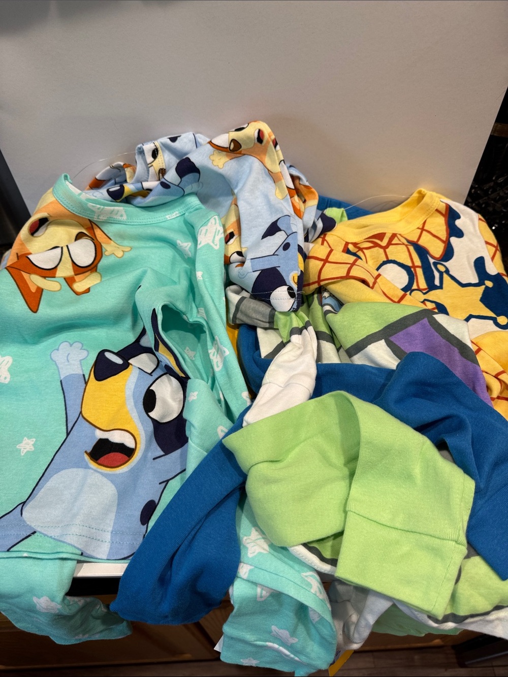 Boys Bluey and Disney Pixar Character Pajama Sets all 4 sets for one price